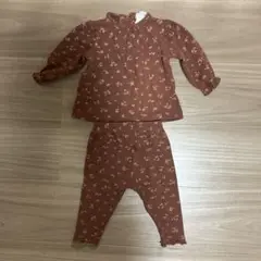 ZARA babyブラウン花柄トップス&パンツセット 3-6ヶ月