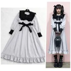 Dear My LOVE セーラーカラー ロングワンピース フリル ロング