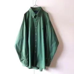 90s ラルフローレン ゴルフ TILDEN ポニー刺繍 BD シャツ L 緑