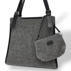 kitamura キタムラ　ショルダーバッグ　フェルトバッグ　グレー　ポーチ