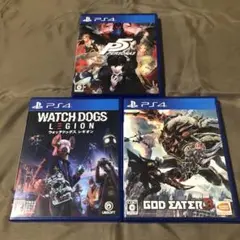 PS4　ペルソナ５＆ゴッドイーター３＆ウオッチドッグス　レギオン　中古