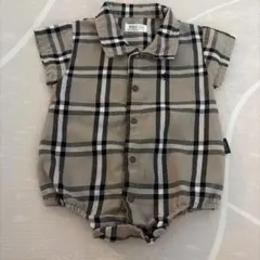 POLO チェック柄ロンパース 半袖