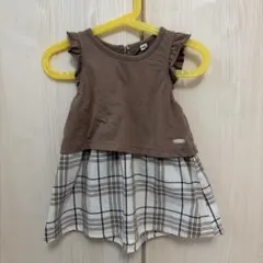 angel love ワンピース 90cm ブラウン チェックのサムネイル