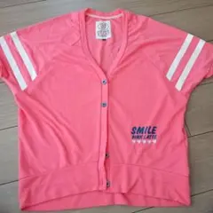 PINK LATTE 　前開き半袖 S ピンク　160