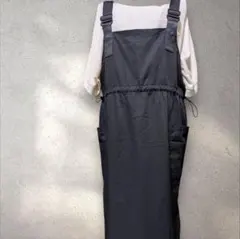 ボディデザート ジャンパースカート ワーク系 エプロンワンピ ゆったり黒