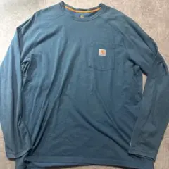 Carhartt FORCE 吸汗速乾 長袖ポケT L 青緑