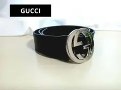 【値下げ交渉可】GUCCI　グッチ　インターロッキング　レザーベルト　革ベルト