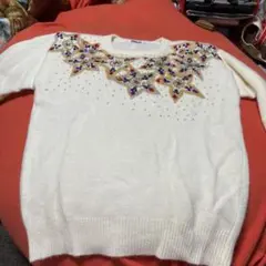 Rana ホワイト 長袖セーター L