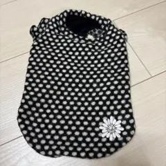 犬服 黒と白の水玉ニットスウェットS
