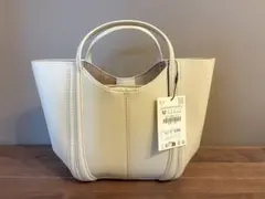ZARA ステッチミニシティバッグ エクリュ