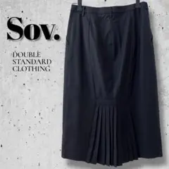 A353美品✨Sov. バックプリーツタイトスカート　38 M ブラック　ひざ丈