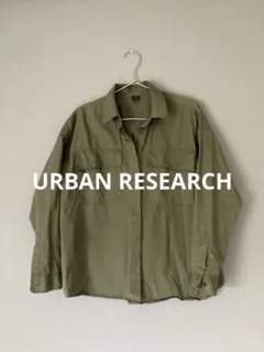 URBAN RESEARCH DOORS ワークシャツ　ドロップショルダーカーキ