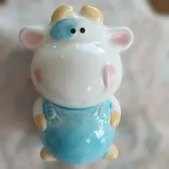 昭和　レトロ　ファンシー　牛　小物入れ 陶器のサムネイル