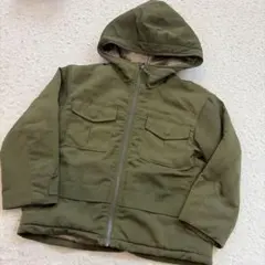 フード付きオリーブグリーン中綿コート