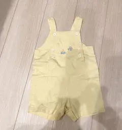 ファミリア　イエロー ストライプ ロンパース　80サイズ