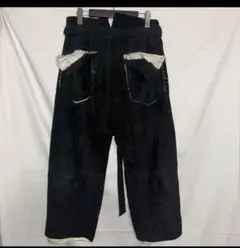 sulvam 16aw ゴートレザー　スエードパンツ　M　ブラックのサムネイル