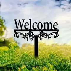 ガーデンオーナメント　Welcome ウェルカムプレート お庭 花壇 庭飾り