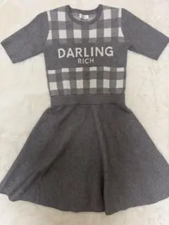 ダーリッチ ギンガムチェックニットミニワンピース