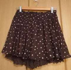 INGNI*ブラウン裾レース ドットスカート イング