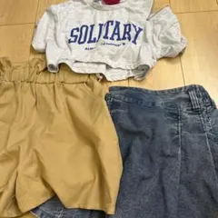 160ショートパンツ150デニムスカート140Tシャツ　セット