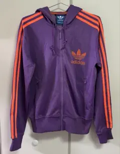 90's00's☆adidas トレフォイルロゴ ジャージパーカー☆M