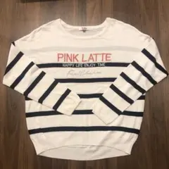 ピンクラテ キッズ 薄手ニット 薄手セーター ボーダー S/160cm