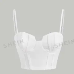 SS26 SHEIN 白 ビスチェ キャミソール コルセット風 XSサイズ