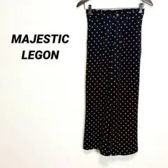 5293U△マジェスティックレゴン　ワイドパンツ M 黒 水玉・ドット　ブラックのサムネイル