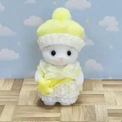 シルバニア　赤ちゃんサイズ　ハンドメイド　ゆめかわワンピース　イエロー