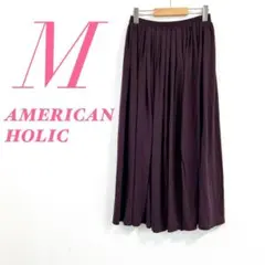 AMERICAN HOLIC ボルドー フレアスカート M　ウエストゴム