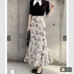 GRL 花柄刺繍レースマーメイドスカート tu594 Mサイズ