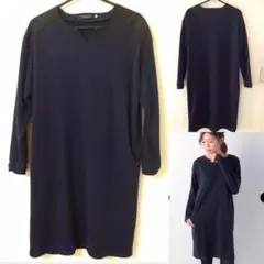 chocol raffine robe☆グリーンパークス 異素材切替ワンピース