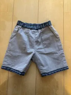 familiar 80cm グレー チェック柄 リバーシブル　ズボン