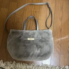 any SiS ファー ショルダーバッグ グレー2way
