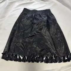 TEXTURE Seoul 黒 ナイロン フレアスカート ひざ丈　韓国