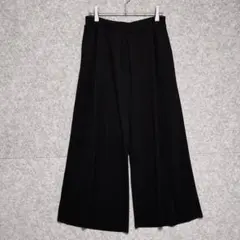 【アズール】 フロントタック とろみ ワイドパンツ (S) ストレッチ やわらか