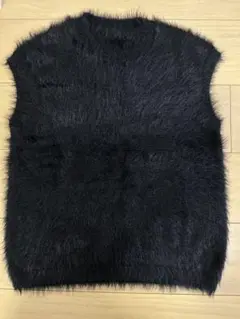 ✳︎ファー風ノースリーブニット 黒