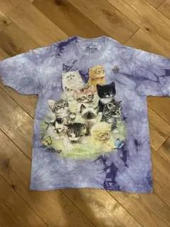 THE MOUNTAIN 猫 総柄 タイダイ Tシャツ XLのサムネイル