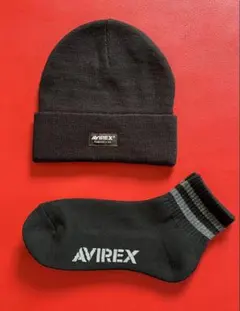 新品未使用AVIREX ブラックニット帽とソックスセット