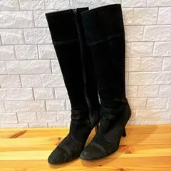 DIANA ダイアナ スエードロングブーツ ブラック ピンヒール 23センチ