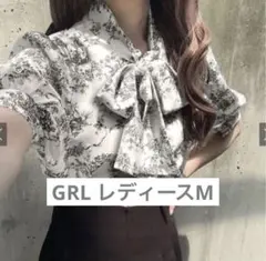 GRL グレイル トワルドジュイ柄 ボウタイ レディース ブラウス トップス Mのサムネイル
