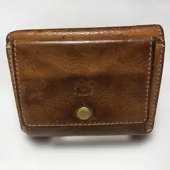 イルビゾンテ ブラウンレザー 三つ折り財布