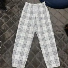 GU チェック柄 ワイドパンツ S