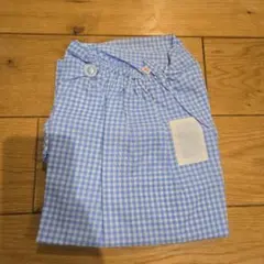 水色チェック 幼稚園用スモック
