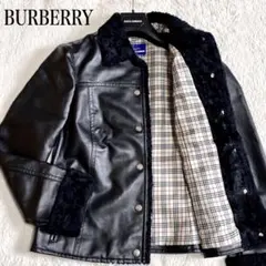 ✨美品✨バーバリーブルーレーベル　レザージャケット　羊革　ブラック　Mサイズ 2025年最新】BURBERRY BLUE LABEL レディース レザージャケット