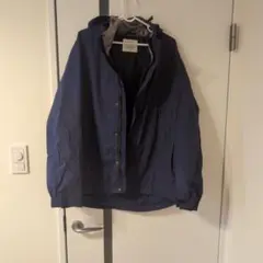 ikka ネイビー フード付き マウンテンパーカー XL