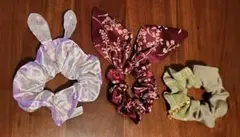 Disney 花柄シュシュ 3点セット
