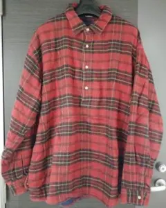 90年代アメリカ製LLBeanリバーシブルネルシャツ　赤×青　XL