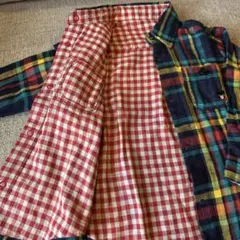 ミキハウス　リバーシブルチェック柄長袖シャツ 100cm