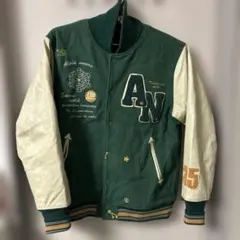 Alpha Numeric スタジャン 緑と白 刺繍デザイン 35